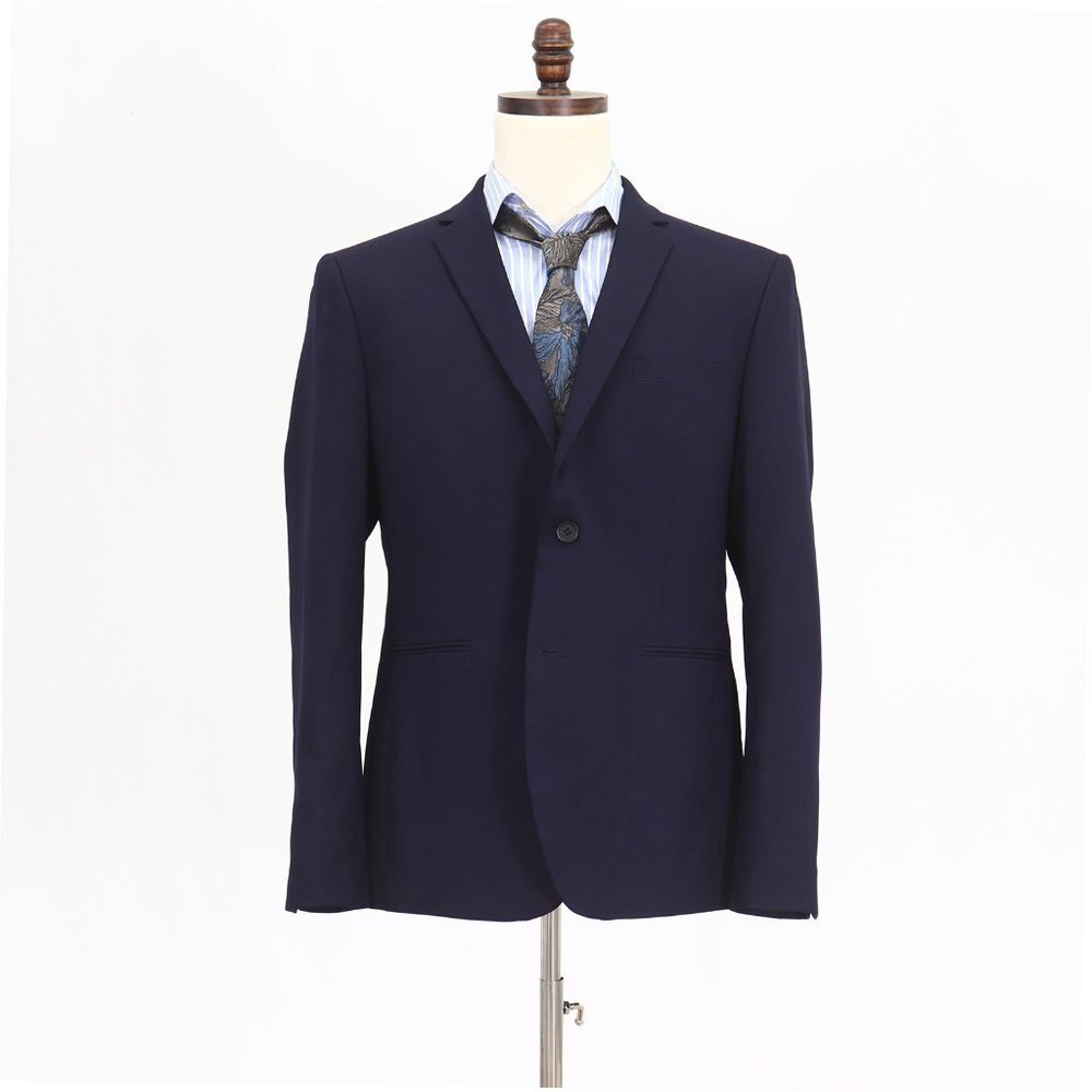 Primark 46R Navy Solid 2-Button Sport Coat Blazer Jacket O160